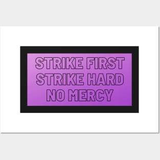 strike hard strike first no mercy cobra kai 3 Posters and Art